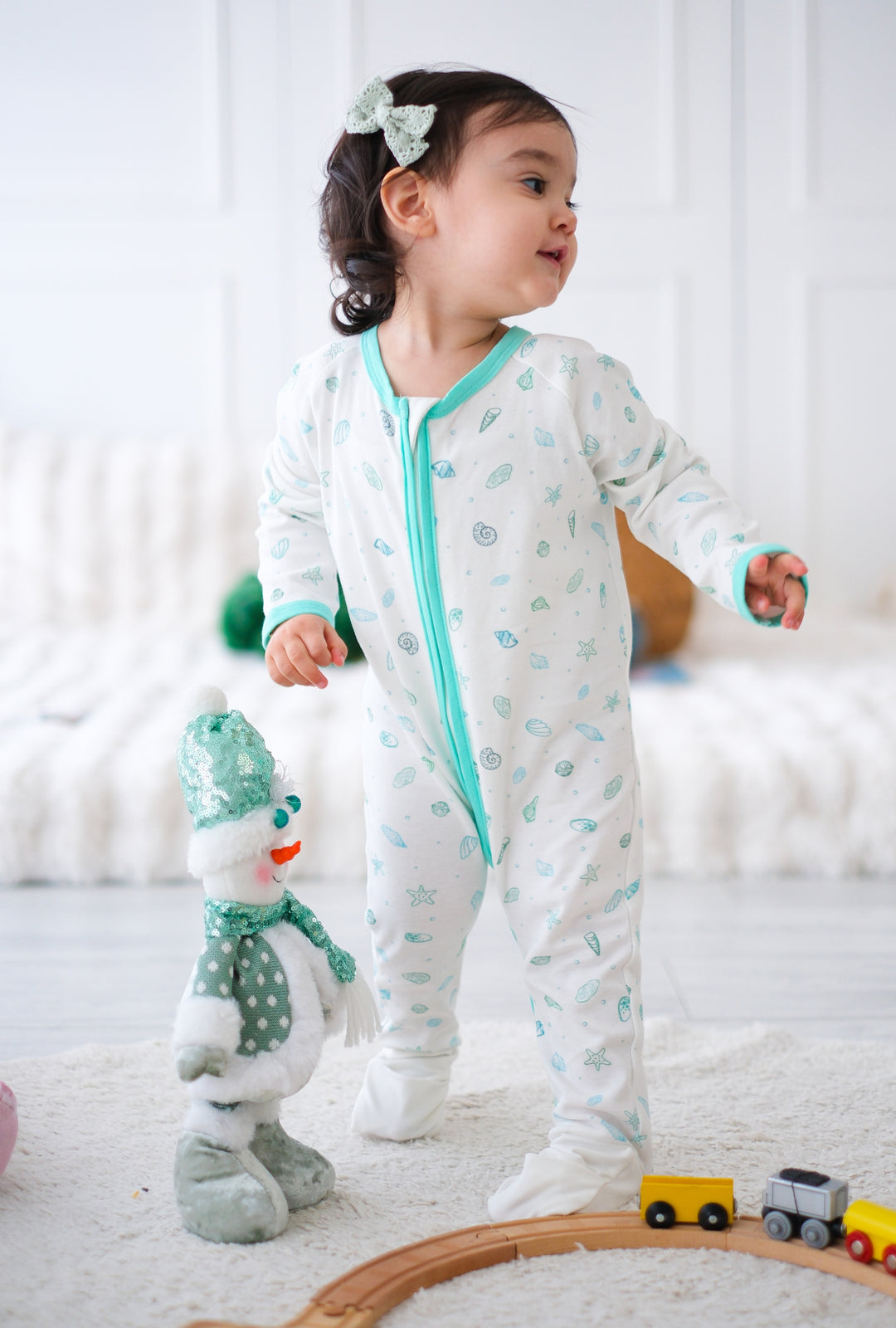 0.5 Tog Unisex Patikli Uyku Tulumu - Deniz Kabuğu