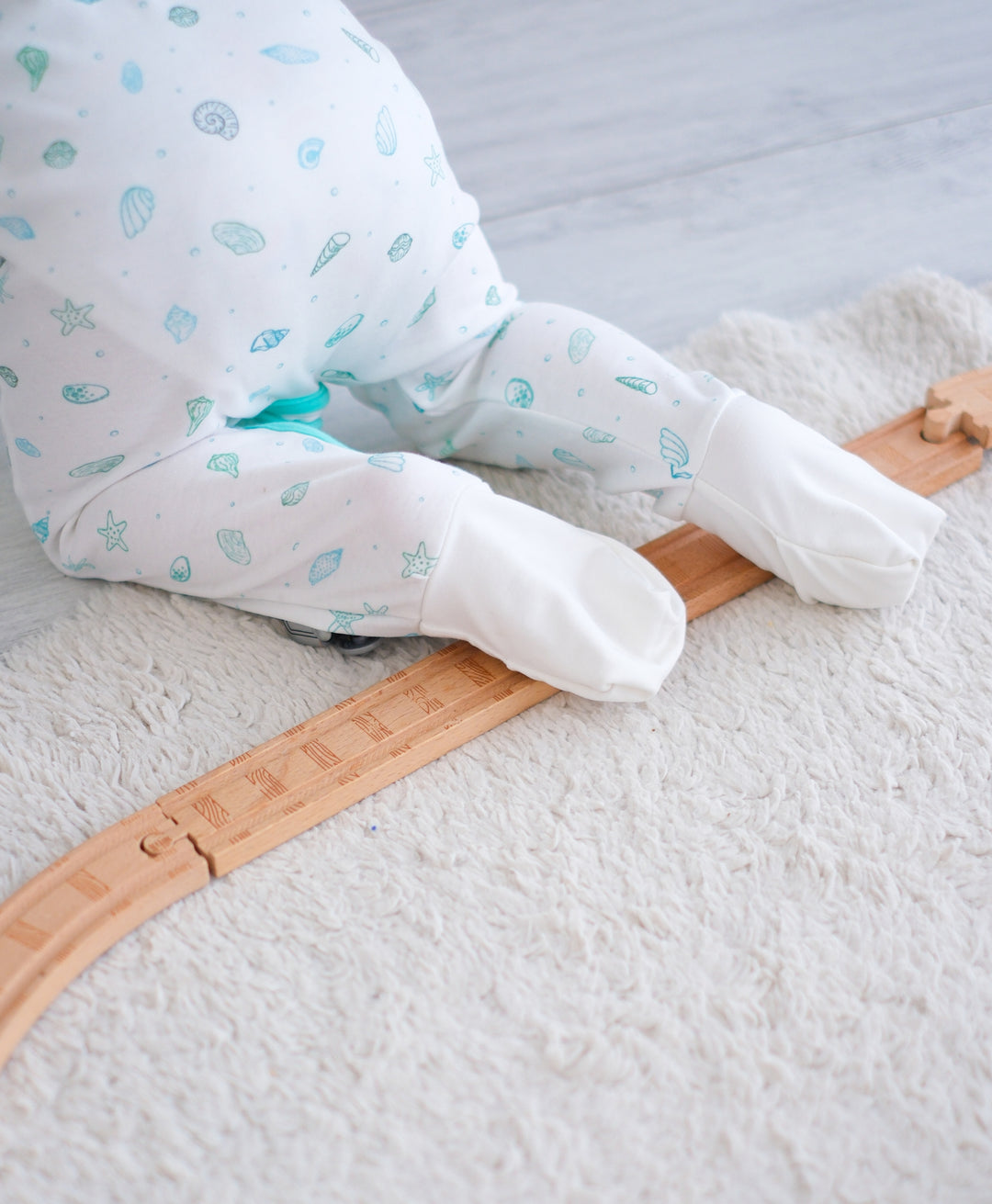 0.5 Tog Unisex Patikli Uyku Tulumu - Deniz Kabuğu